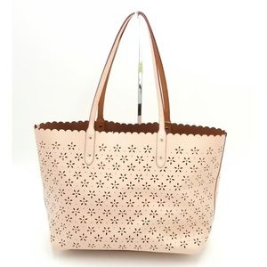Coach Pale Pink Laser Cut Shoulder Bag Tote.